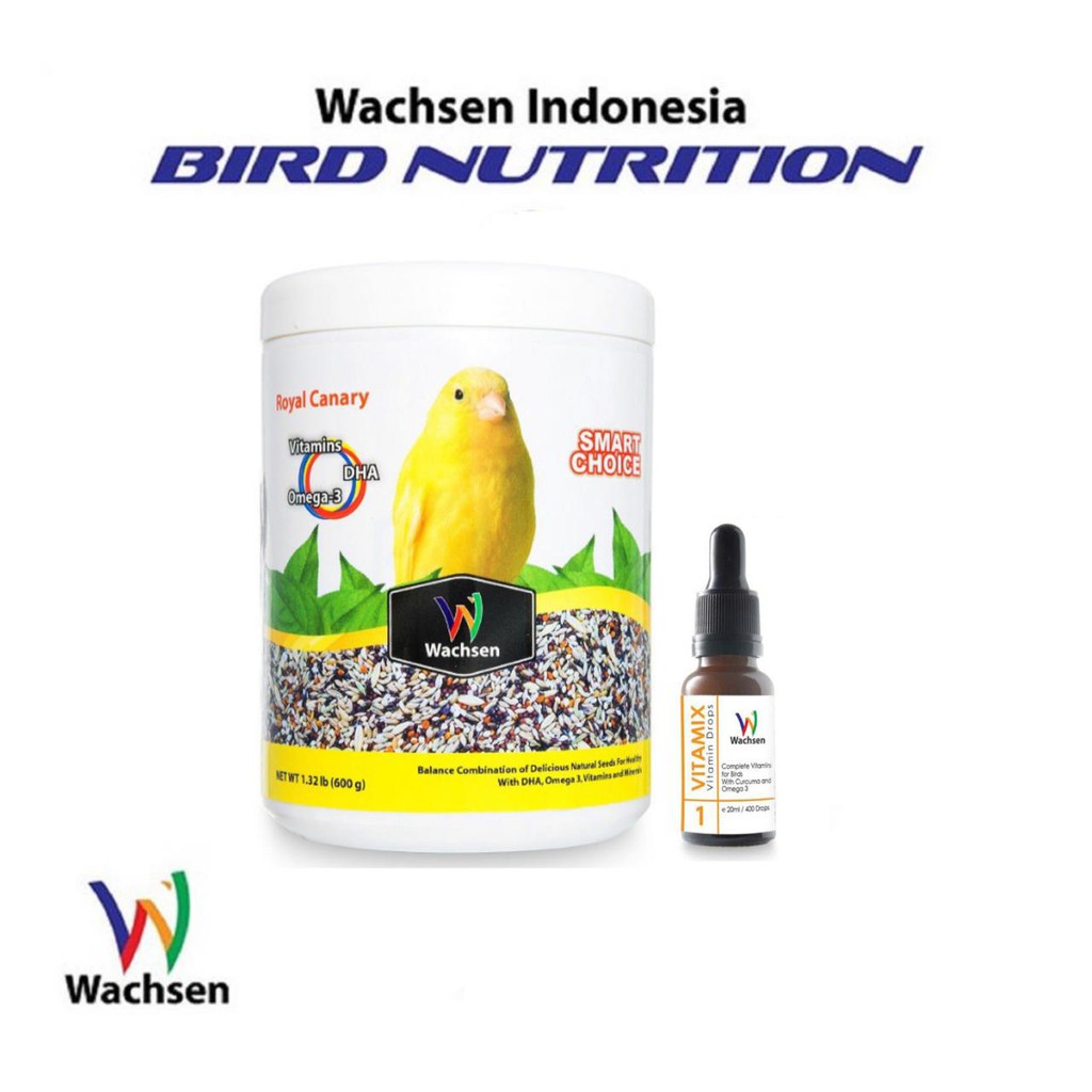 Wachsen Paket Sehat Pakan Burung Kenari Smart Choice Royal Canary dan Vitamin Burung VITAMIX