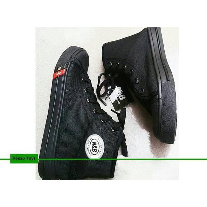 sepatu anak sekolah sd smp sma nb warna hitam boot tali murah ori