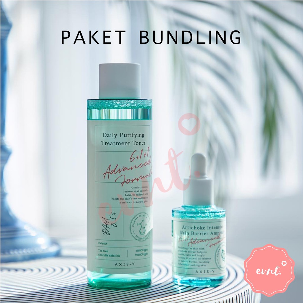 AXIS-Y Daily Purifying Treatment Toner + Artichoke Intensive Barrier Ampoule (Paket Bundling)