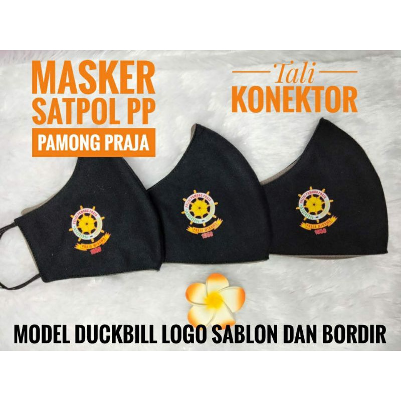 Masker Duckbill logo satpol PP pamong praja sablon/ bordir