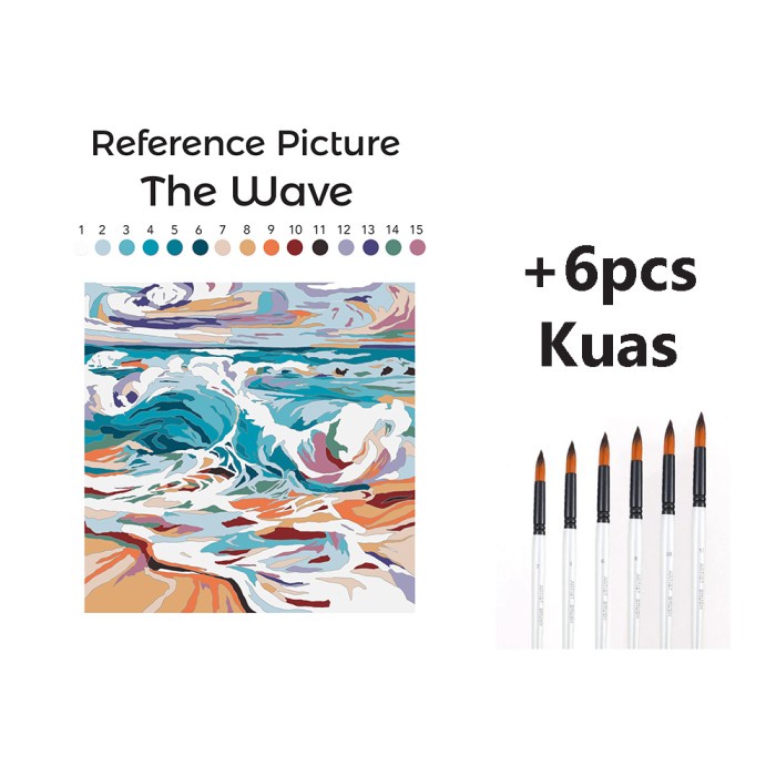 

Paint by Numbers The Wave Edition / Number Alam Ombak Pantai Beach - +6pcs Kuas