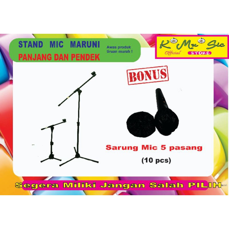 stand mic berdiri duduk merk maruni stand microphone maruni