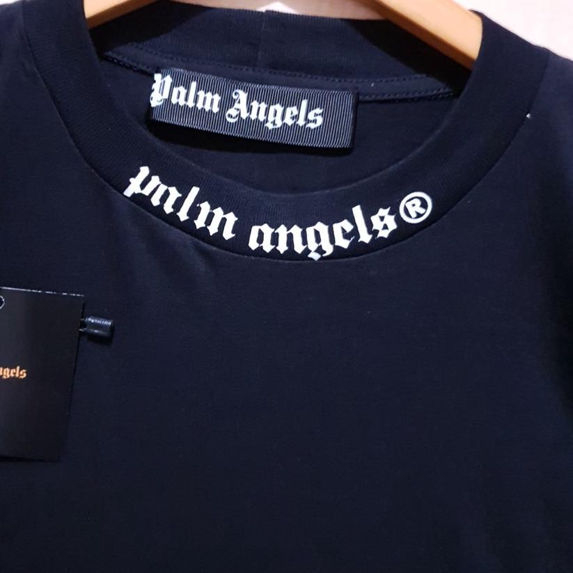 ✴ KAOS BAJU TSHIRT PALM ANGELS BASIC HITAM QUALITY ORIGINAL COMPLETE TAG ✥