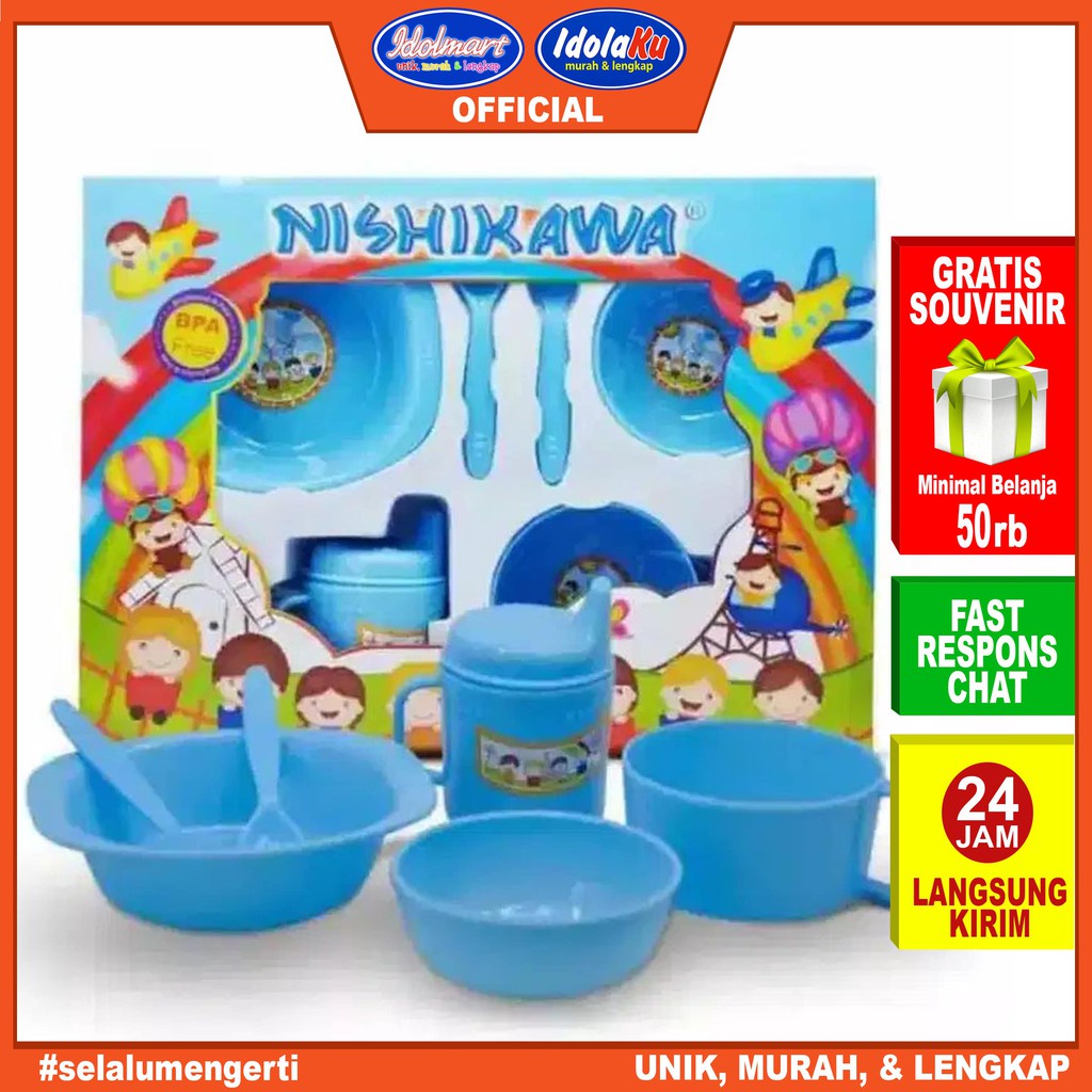 IDOLAKU Nishikawa Tempat Makan Bayi Feeding Set Baby Sedang Size M