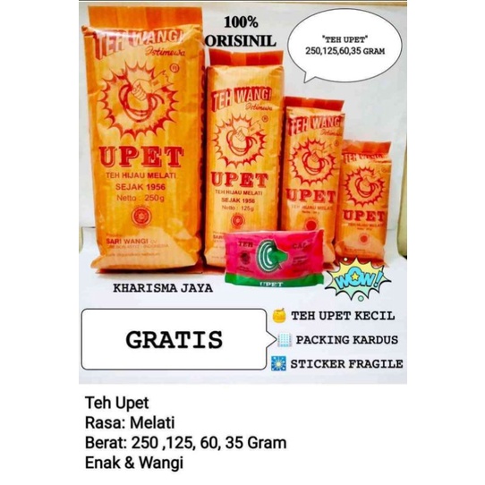 

TEH UPET BUBUK AROMA MELATI @125 GR BONUS PILIH