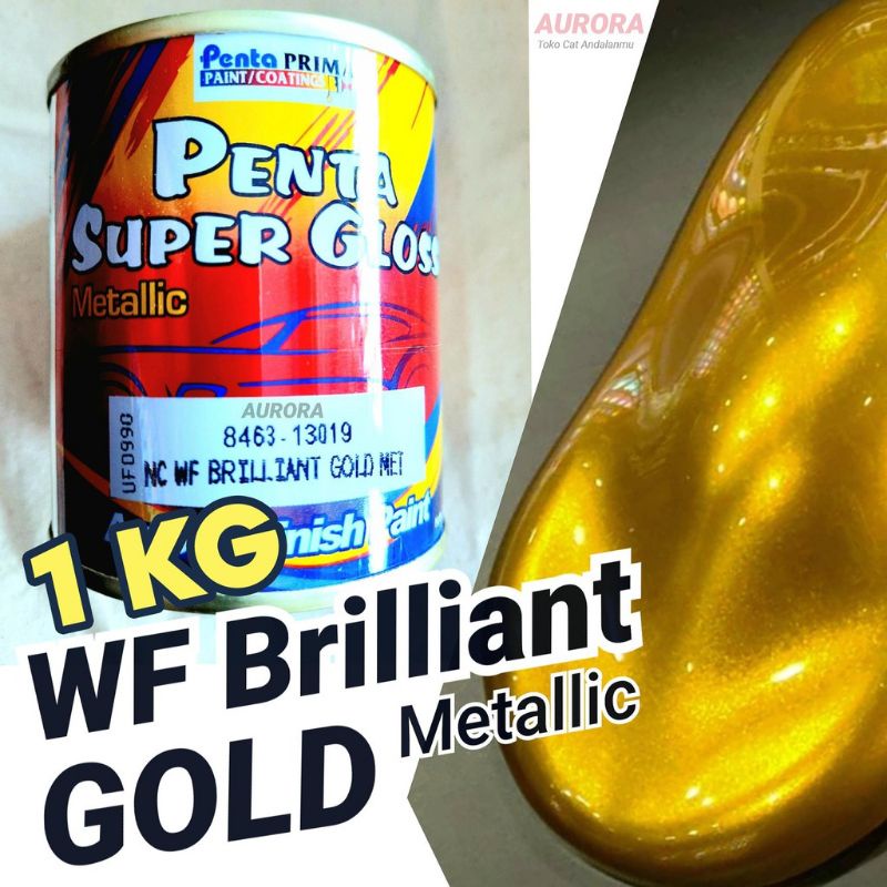 Cat Emas Metalik Penta super Gloss | Cat WF Brillant Gold Emas Emas Brilian 1kg Cat Emas Cerah