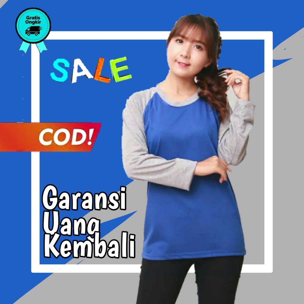 kaos raglan wanita lengan panjang baju wanita lengan panjang baju perempuan lengan panjang ke126