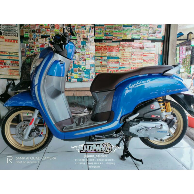 sticker/striping Scoopy new stylish silver & gold simple