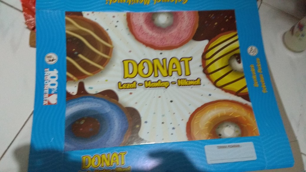 Dus Donat Jumbo Muat Isi 12 Donat /dus Biru Lezat Mantap Nikmat/box Donat