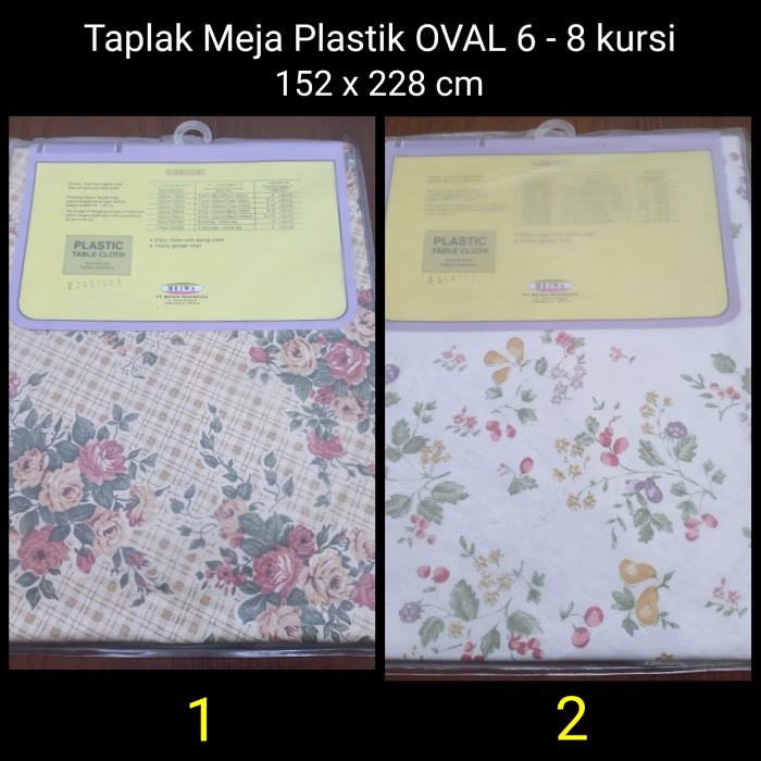 Taplak Meja Makan - Taplak Meja Makan Oval 6 - 8 Kursi - Taplak Meja Makan Oval Anti Air