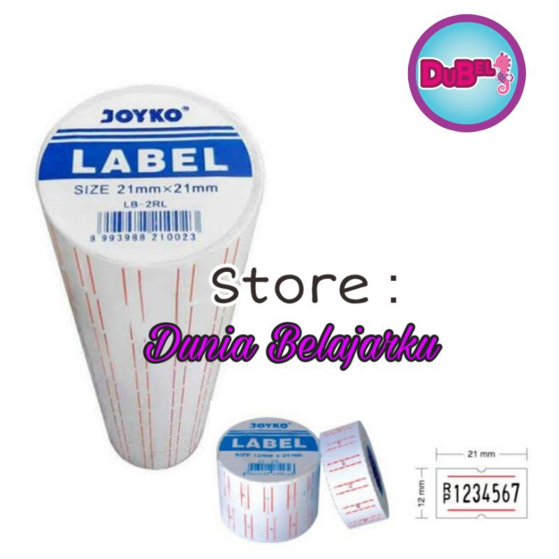 

Kertas Label Harga Joyko LB2RL 1 Baris Warna Putih Isi 10 Roll MX5500M Price Tag Label Kertas Tag 1 Baris