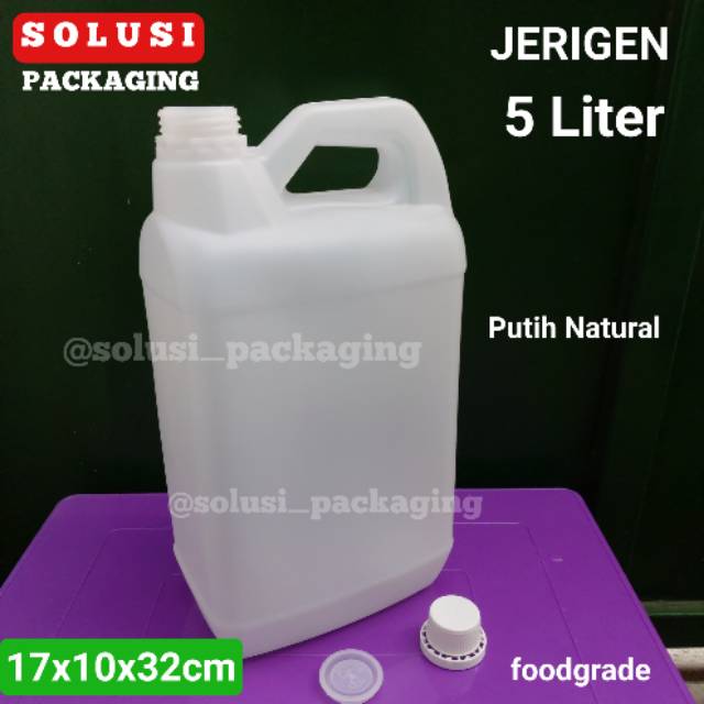 JERIGEN PLASTIK 5 Liter PUTIH BOTOL PLASTIK KEMASAN MADU JURIGEN JRIGEN