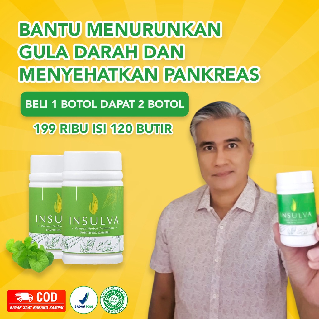 2 BOTOL INSULVA obat diabetes herbal kencing manis kesemutan kebas penurun gula darah paling ampuh original asli bpom