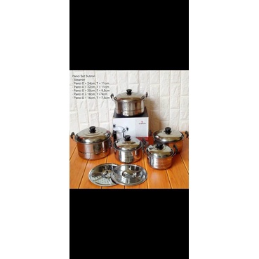 Subron Panci  Cookware Set 5 Pas Stainless