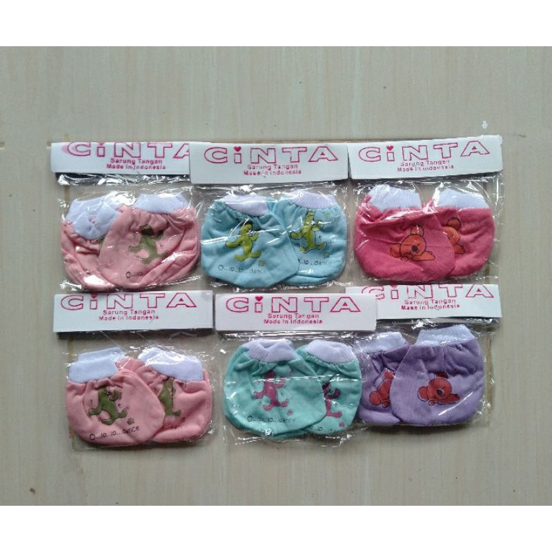 6 pcs-Sarung tangan bayi renda warna/ sarung tangan bayi Warna