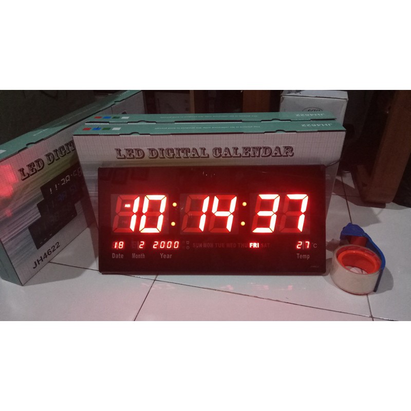 Jam Dinding Digital LED Merah JH 4622 Jam Ukuran Besar