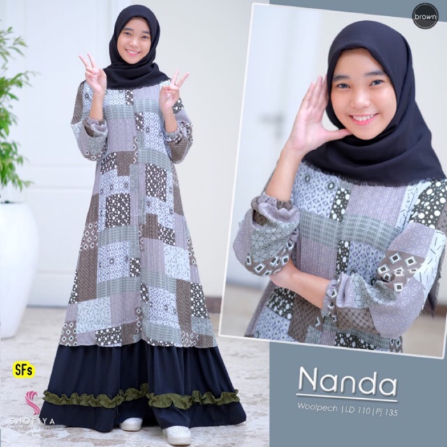 NANDA DRESS NANDA GAMIS NANDA TEEN GAMIS DRESS NANDA TEEN DRESS REMAJA ORI SHOFIYA DRESS BUSUI DRESS