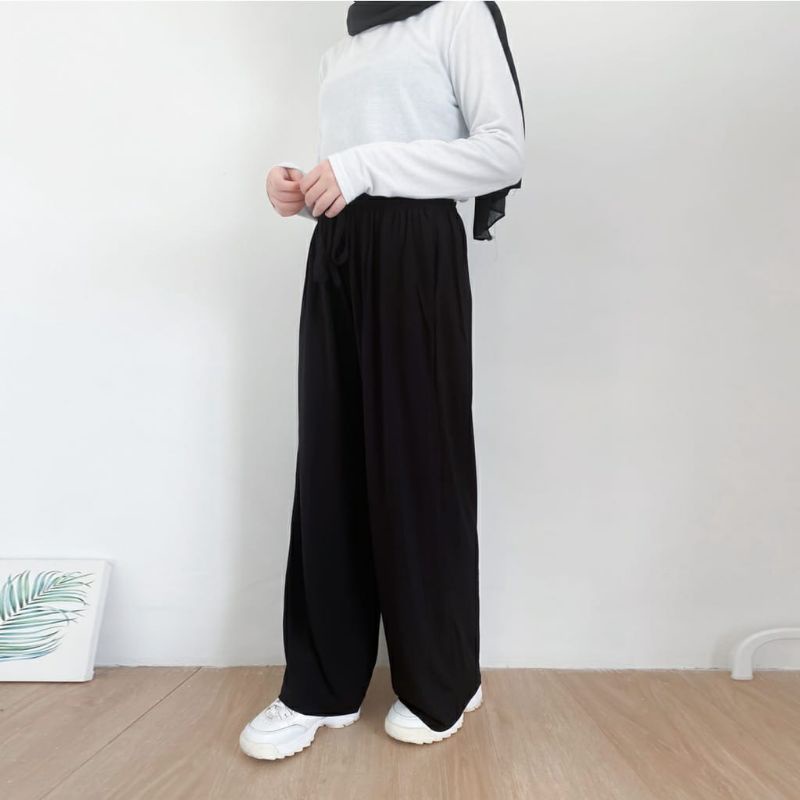 Kulot Jumbo DAILY KULOT JUMBO // UMBRELLA KULOT // CELANA PANJANG WANITA S M L XL-JUMBO-Black