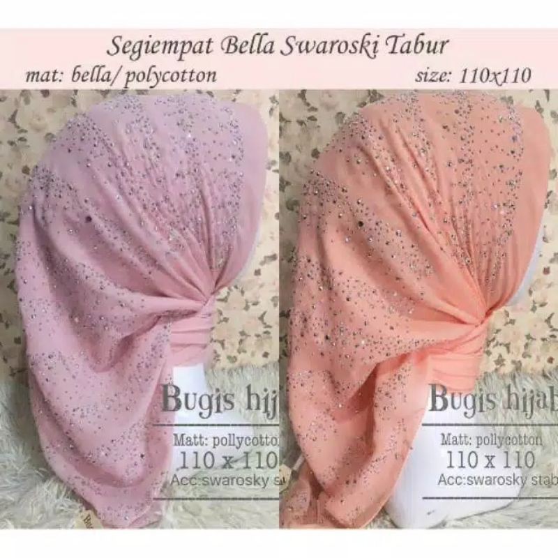 Hijab Segi empat Pesta Bugis Swaroski