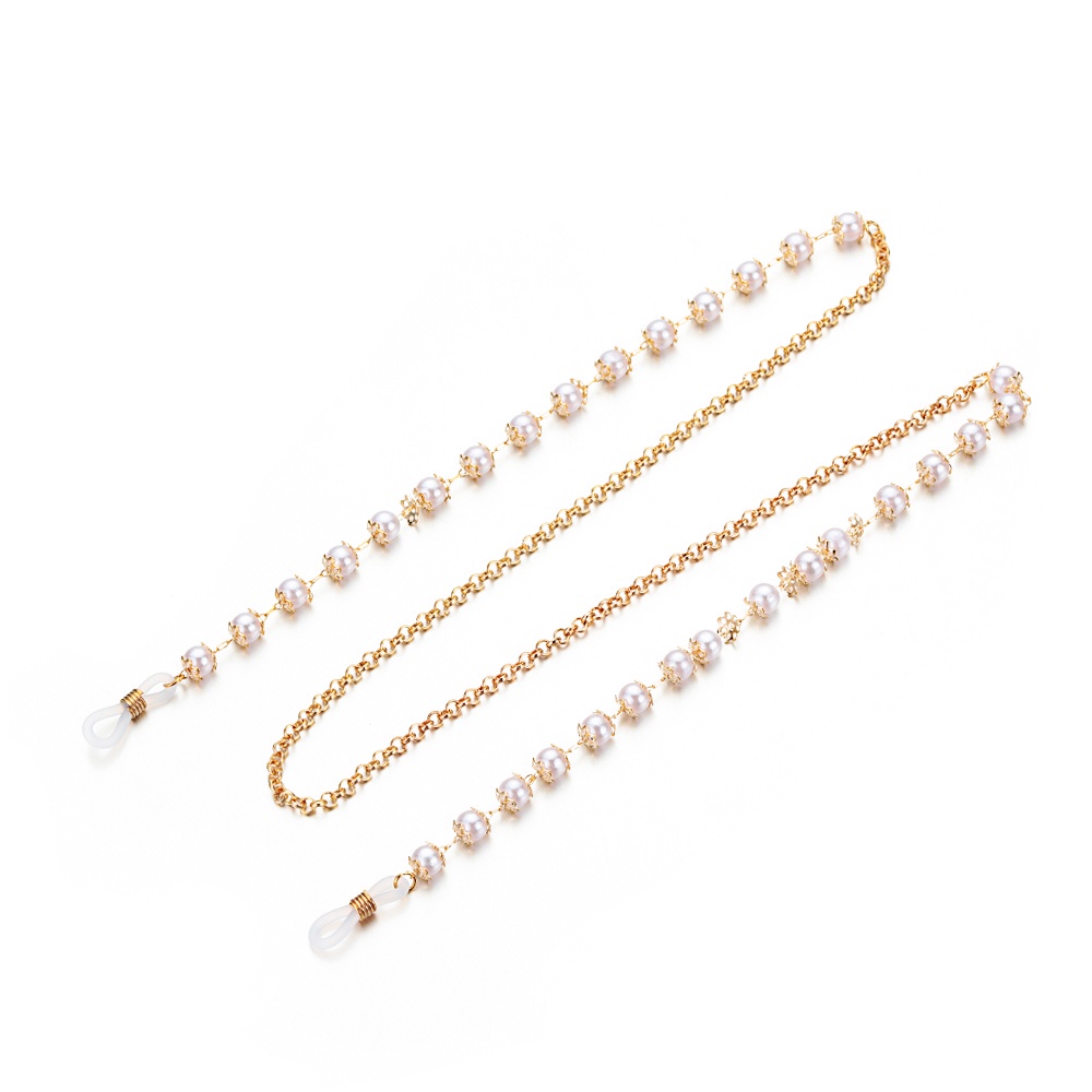 Pistachio Tali Lanyard Holder Kacamata Baca Hias Mutiara Anti Hilang Untuk Pria / Wanita-YJL085