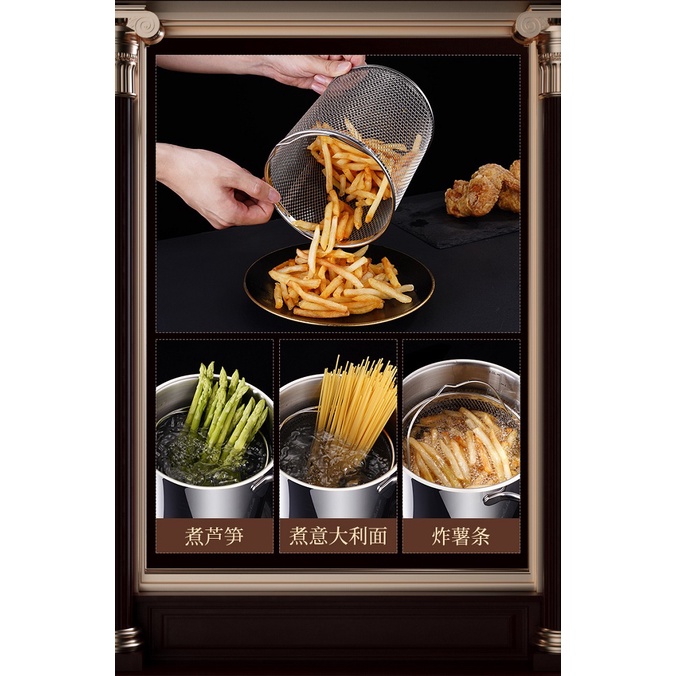 SSGP Stainless Steel Mini Tempura Deep Fryer with High Stock Pot