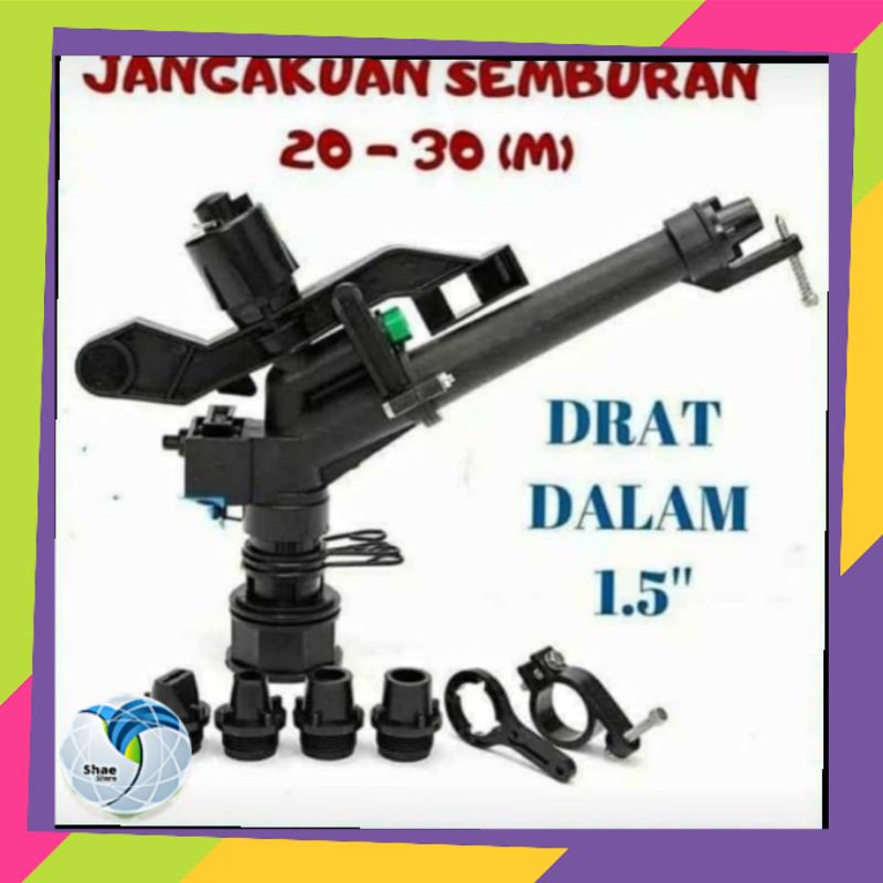 Sprinkler Big Gun Impact Rain Hidra 1.5 inchi Jangkauan Luas Dan Merata shaestore15 sprinkle springkler pertanian