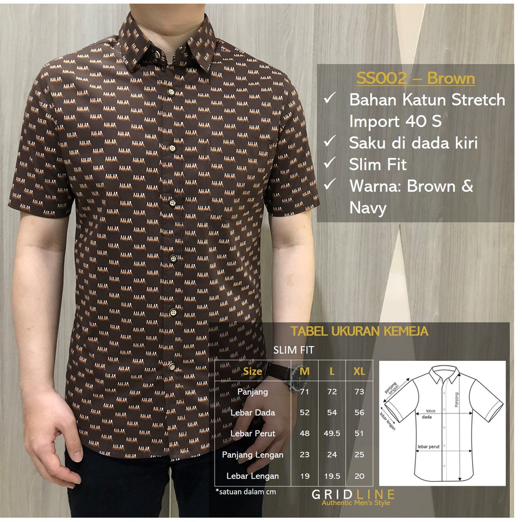 [GRIDLINE - SS001 SS002 SS003 SS004 SS005 SS006 Stretch Series] Kemeja Pria Katun Stretch Import M-XXL