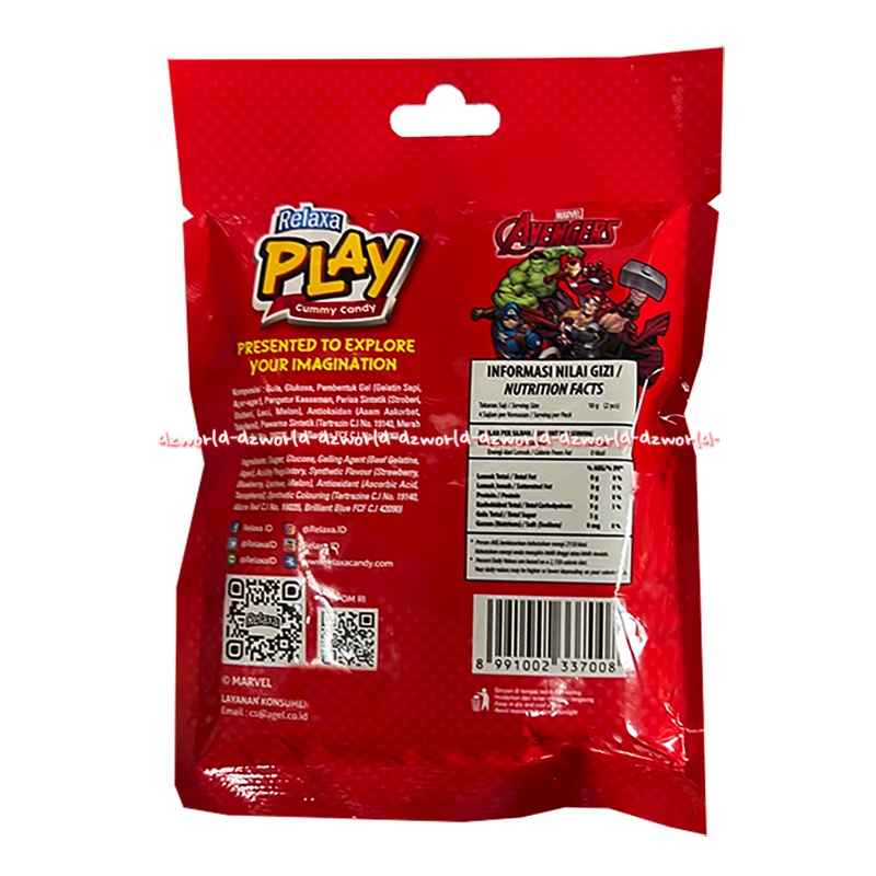 Relaxa Play Gummy Candy Permen Jelly Aneka Rasa Super Herro  Avenger Captain America 40gr