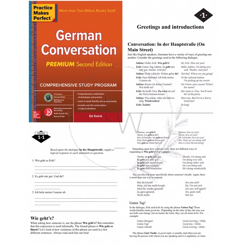 Complete German All in One / Basic German / Verb Tenses / Grammar / Vocabulary / Conversation / Sentence Builder - Practice Makes Perfect | Buku Bahasa Jerman Percakapan-4