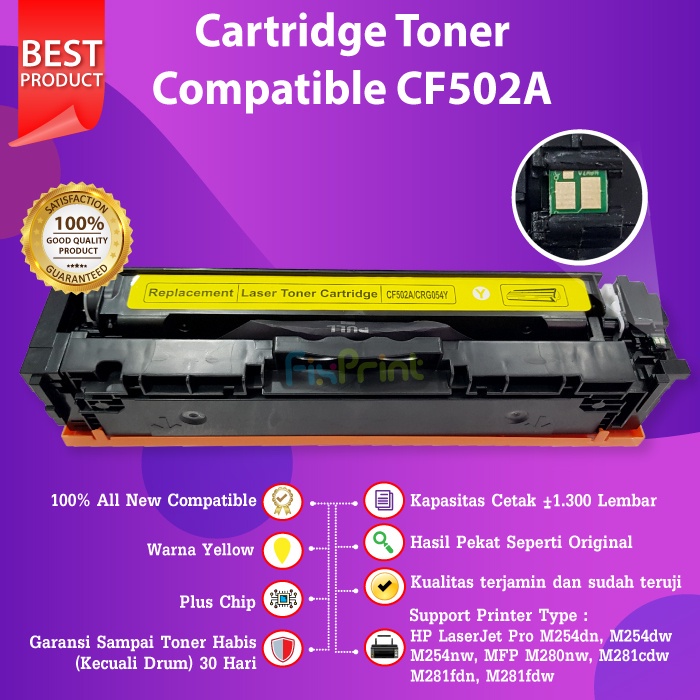 Cartridge Toner 202A Compatible HP CF500A CF501A CF502A CF503A Black Cyan Magenta Yellow M281 M254dn