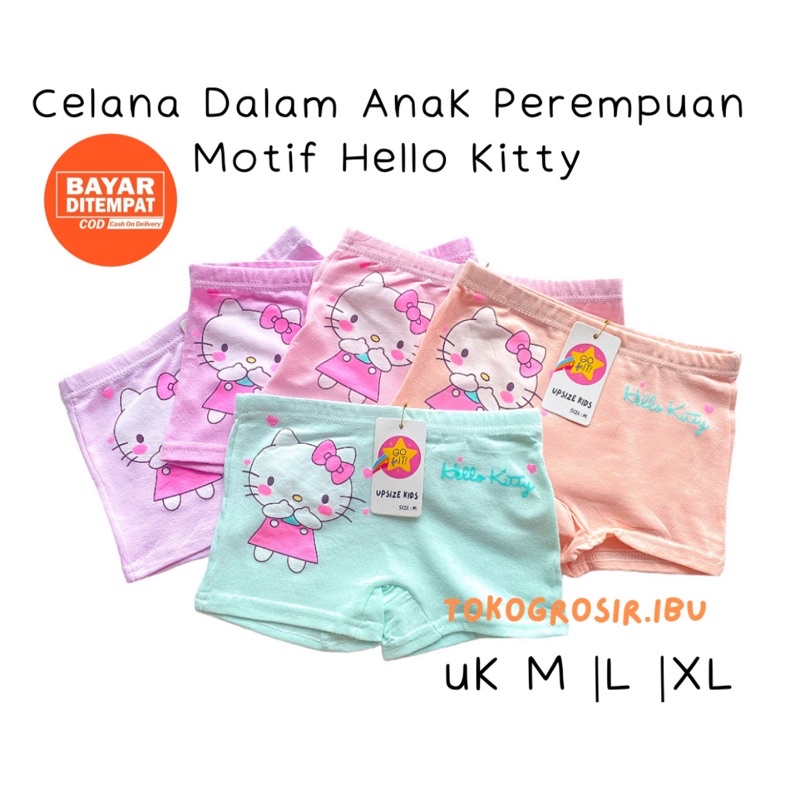 6 PCS CD CELANA DALAM ANAK PEREMPUAN MURAH HELLO KITTY 2-10 TH / CELANA DALAM ANAK CEWEK LUSINAN