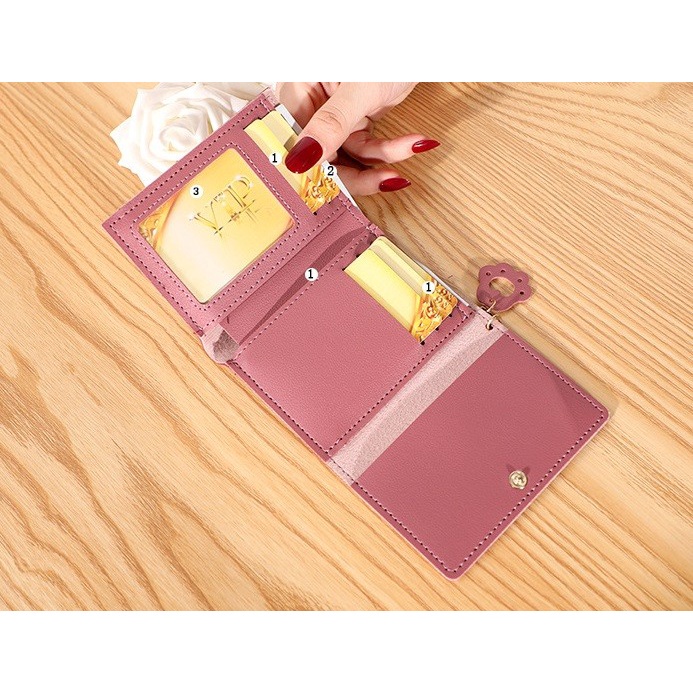 W15 Dompet Wanita Mini Happy Cat Perempuan Cewek Lucu Kantong Koin Kartu Uang Foto Cantik Women Wallet Kulit PU Leather Hitam Lipat Kecil Panjang  Sapi Korea Pria Cowok Laki Laki Cowo Import Premium Murah Tas Dompet Wanita Import Cewe Cantik Lipat