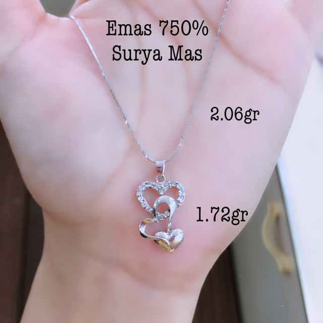 Kalung dan liontin emas 750%