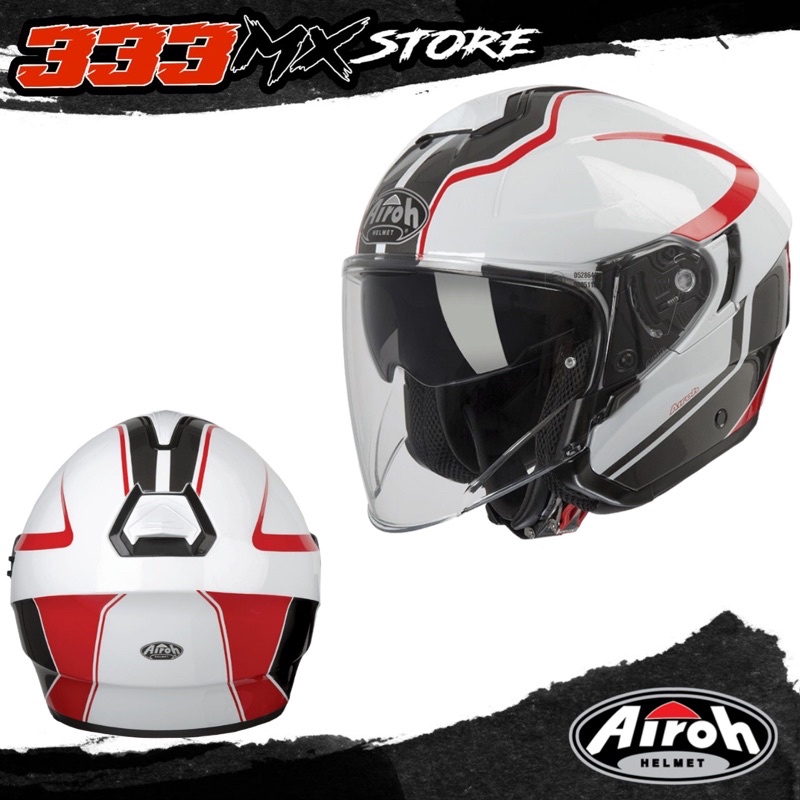 HELM MOTOR AIROH HUNTER SOULWHITE HELM HALF FACE AIROH HUNTER