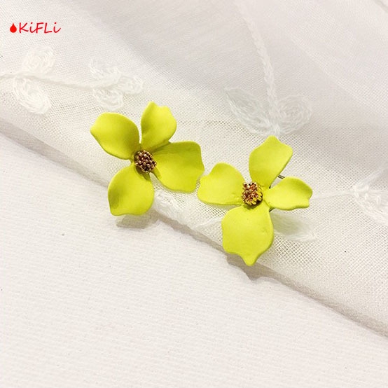 Anting Bunga Permen,Warna Manis / Statement Earrings,Candy Color Flower Sweet Ear Studs