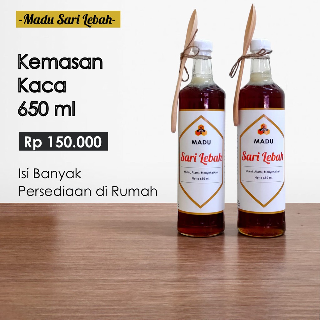 

Madu Sari Lebah Kemasan Botol Kaca 650 ml