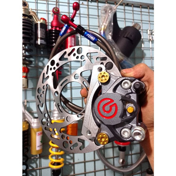 Paketan depan Brembo big logo selang rem swits karbon disc sunstar panah Beat Scoopy Vario 110
