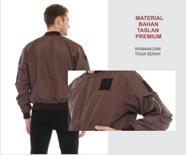 Jaket Bomber coklat emwe.co