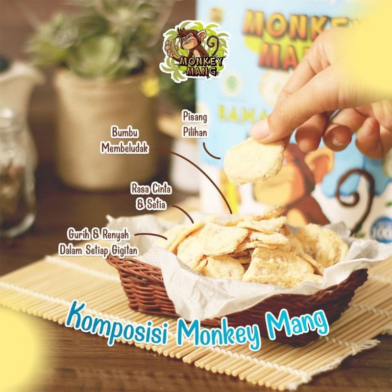 KERIPIK PISANG / CEMILAN KERIPIK PISANG/ BANANA CHIPS MONKEY MANG