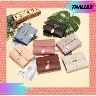 ♥ TMALL88♥ DOMPET LIPAT MINI WANITA / GANTUNGAN DAUN CANTIK