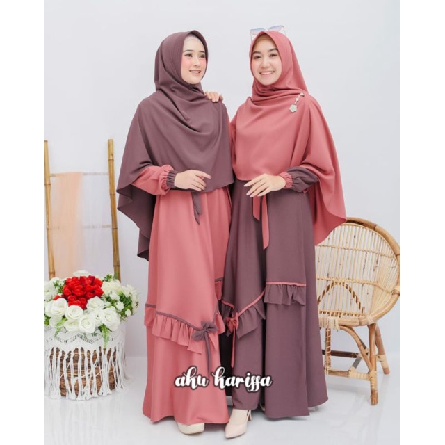 Gamis Syari Gamis Terlaris Gamis Terbaru Yunisa Set Syari Ori Gamis Plus Khimar/Hijab