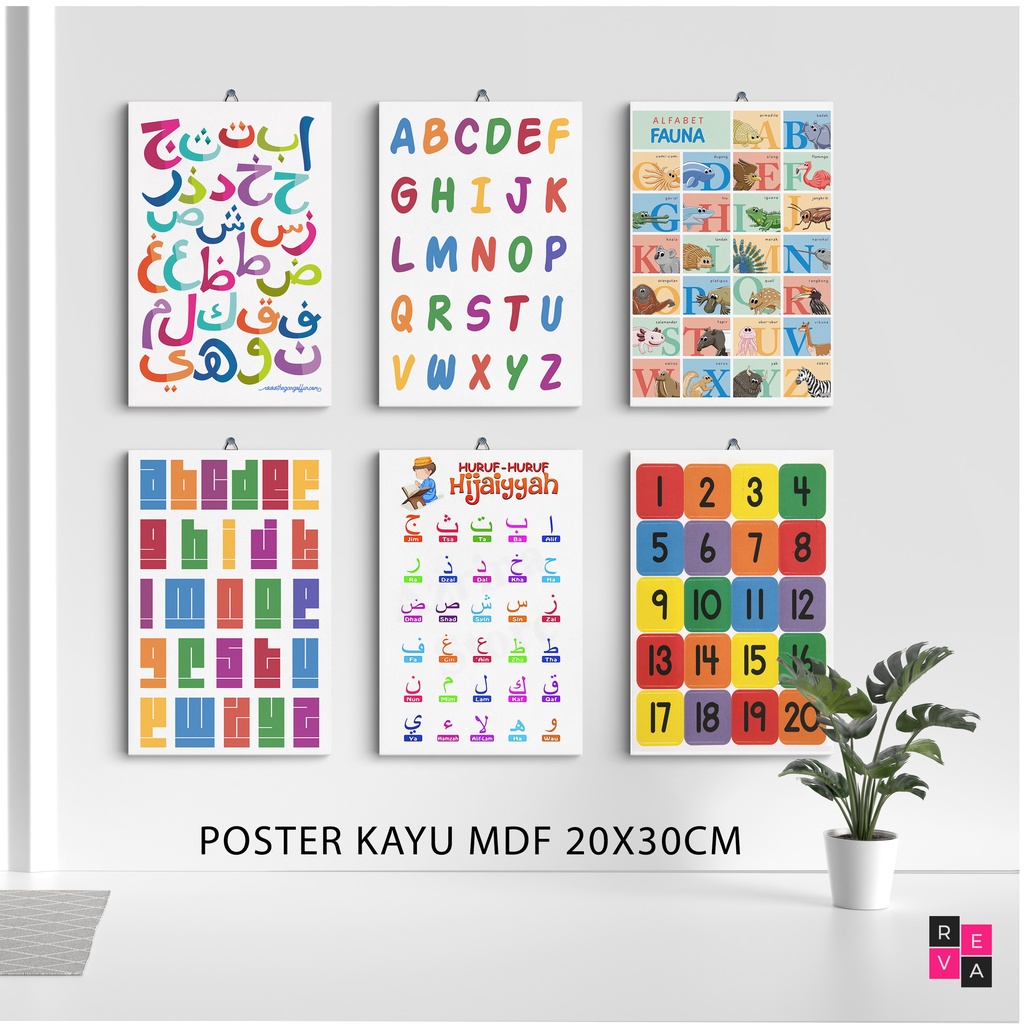 Hiasan Dinding / Dekorasi Rumah / Huruf, Angka / desain / foto / gambar / Alfabet MDF untuk anak