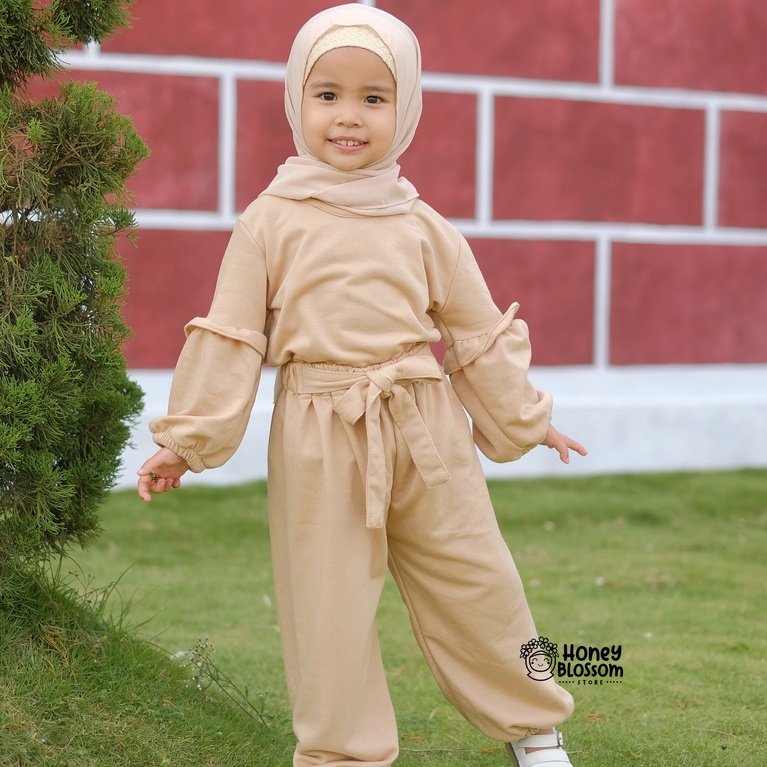 One Set Anak Perempuan / Setelan Muslim Anak Cantik Alika / Baju Muslim Anak 0-5 Tahun