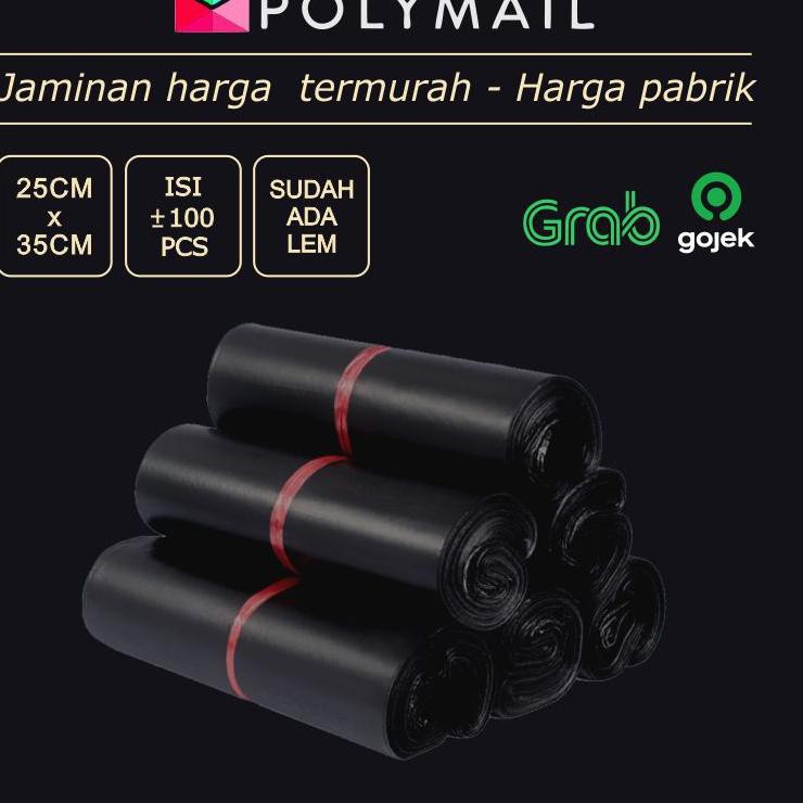 

Baru ✎ POLYMAILER ±100PCS 25x35CM HITAM SEMI GLOSSY EKONOMIS PLASTIK POLYMAILER SEMI GLOSSY BLACK (