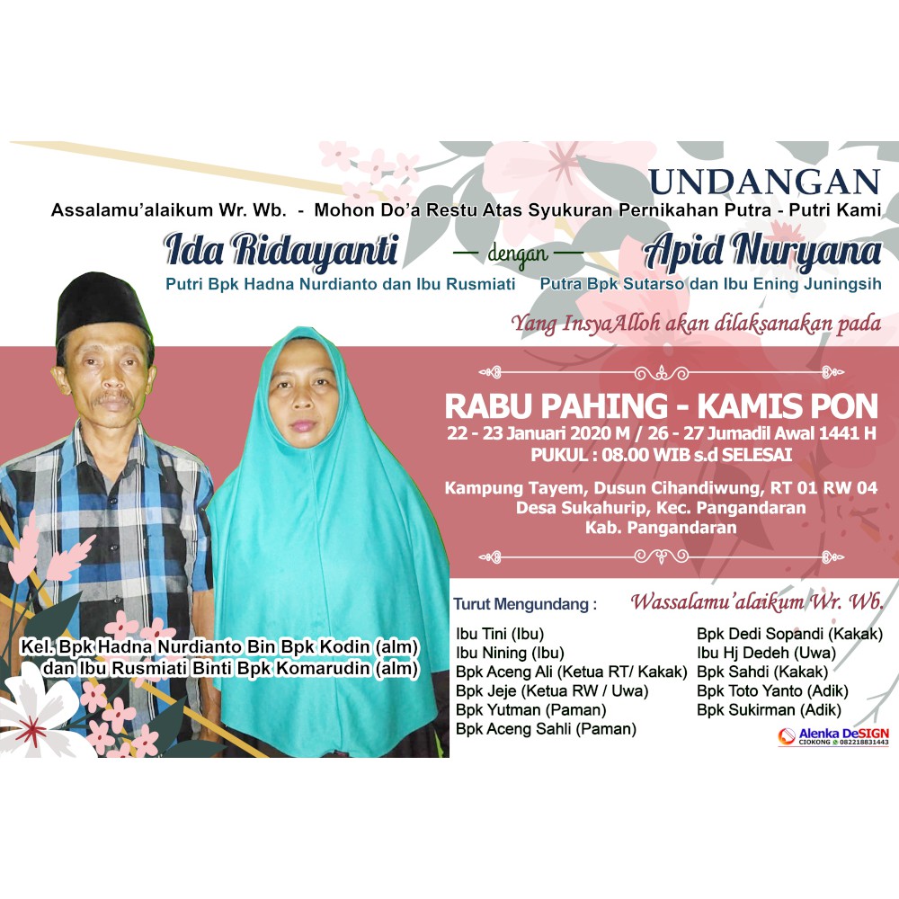 

Undangan Porosan/Torosan HVS 70Gsm Ukuran 10,5 cm x 14,85 cm