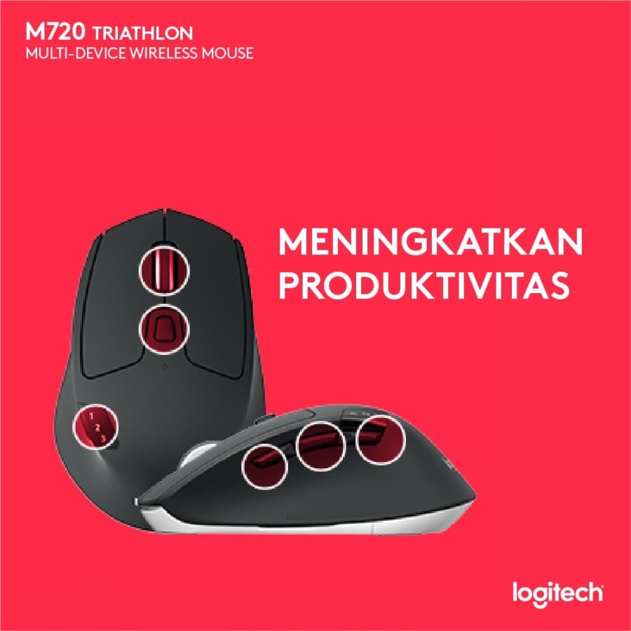 Logitech M720 Mouse Wireless Bluetooth Multi-Device Hyper Fast-Scroll