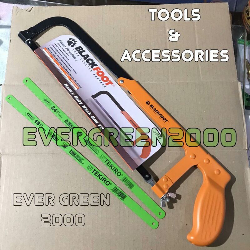 Stang dan Mata Gergaji Besi set BLACKFOOT + 2 pcs Mata (T18 & T24) TEKIRO .... sedia kikir plat trek