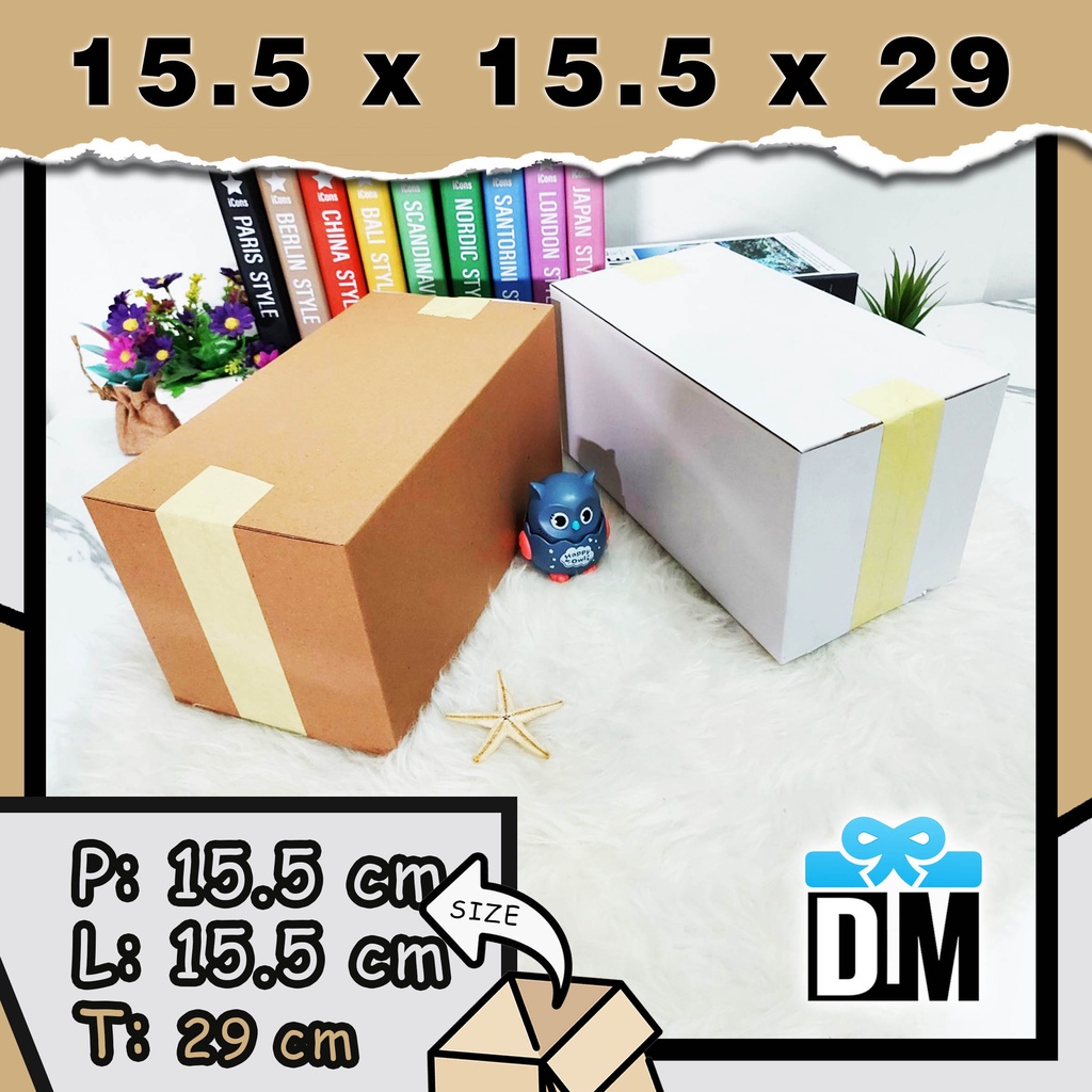

Kardus 15 x 15 x 29 cm Dus Box 15x15x29 cm Kotak Packing 155 x 155 x 290 mm Dus Hadiah Pajangan Decor