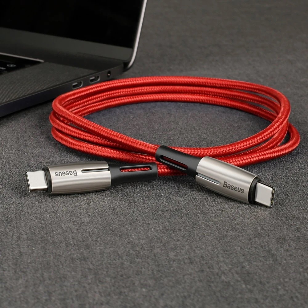 BASEUS ORIGINAL Kabel Data USB Type C to Type C 60W 3A Water Drop PD 2.0 Fast Charging Quick Charge