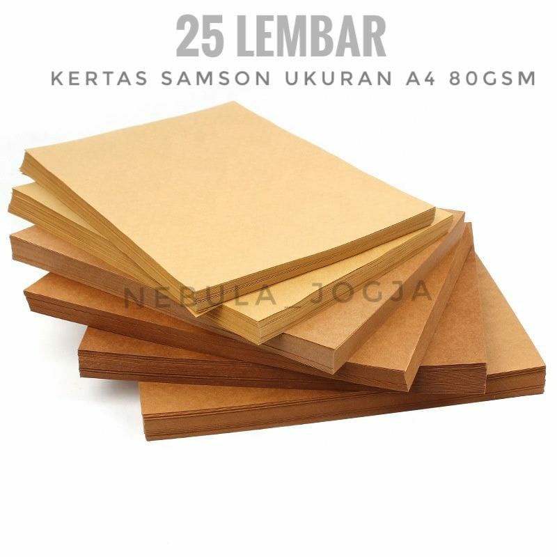 

25 Lembar kertas samson coklat 80gsm ukuran A4 kertas packing vraft erappinh